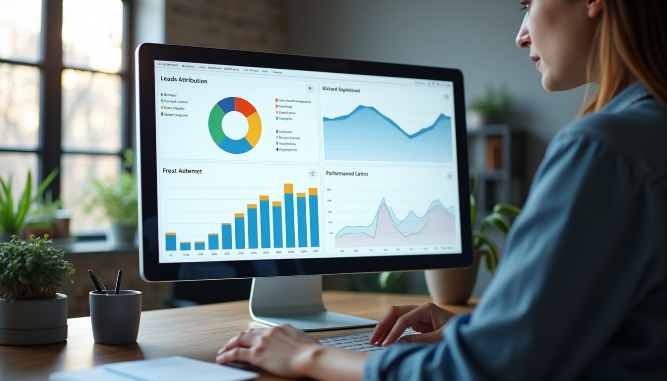 Eye-level view of a clean, interactive agency client dashboard on a computer screen